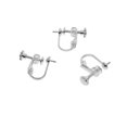 thumbnail image 3 of 12PCS Clip en el tornillo trasero Resulta del pendiente Tapones de perlas Artesanía de fabricación de joyas blanco plateado Baoblaze Clips de pendientes de tornillo ajustables, 3 of 8