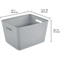 thumbnail image 2 of LYYHTY 12 Pack Plastic Storage Bin Organization Containers, Tall Baskets, Cement, 2 of 9
