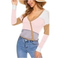 thumbnail image 4 of RKSTN Chandails pour Femmes Mode Décontractée Manches Longues Contraste de Couleur Patchwork Chandail Blouse Automne Chandails, 4 of 4