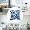 thumbnail image 5 of BANET White Blue Pattern Throw Pillow Covers, Decorative Pillow Covers Digital Printing for Couch Sofa Bed Invisible Zipper Pillow Cases Set of 2 20x20in, 5 of 7