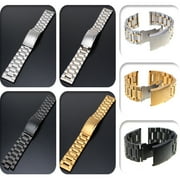 18-22mm Stainless Steel Watch Band Strap Side Button Clasp Buckle Bracelet US