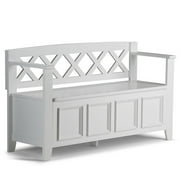 Amherst 48" W SOLID WOOD Transitional Entryway Storage Bench in White