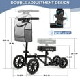 thumbnail image 3 of COSYWILL All Terrain Knee Scooter,Knee Walker Scooter for Foot Injuries,Adults Roller Scooter for with 10“ TPU Wheel,Compact Crutches Alternative,Black, 3 of 9