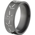 thumbnail image 2 of 8mm Flat Black Zirconium Ring with Turkey Tracks Lasered Around the Ring, 2 of 3