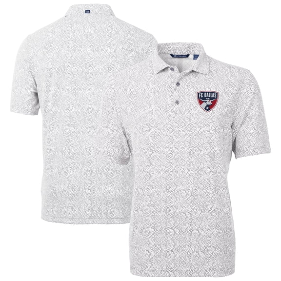 Men's Cutter & Buck Gray FC Dallas DryTec Virtue Eco Pique Botanical Print Recycled Polo