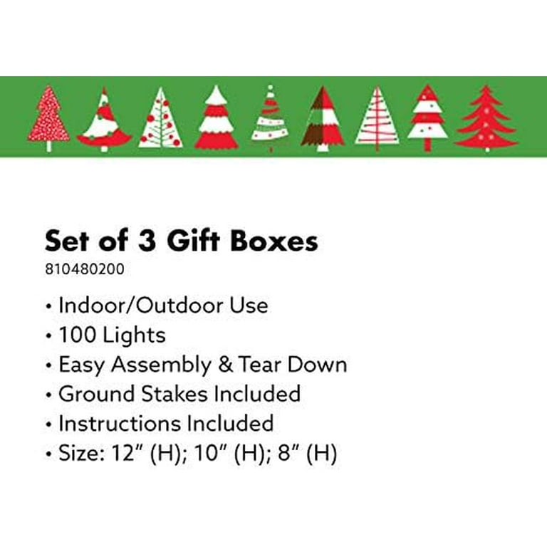 Winter Wonder Lane Light-Up 3-Piece Gift Boxes Set