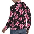 thumbnail image 6 of Naloa Lilies Flowers Men's Casual Hooded Collar Drawstring Hoodies Pullover Sweatshirts Casual Long Sleeve Shirts-3X-Large, 6 of 7
