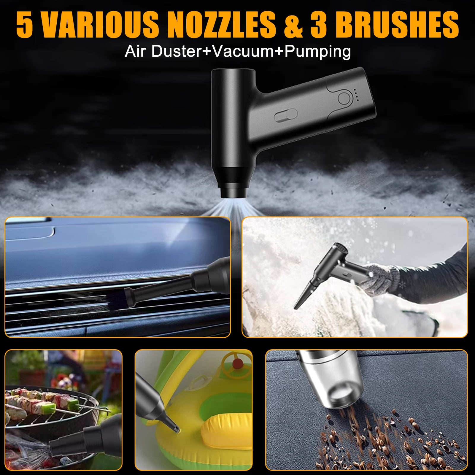 Turbo Fan 110000RPM Variable Speed Brushless Motor Mini Electric Air Duster Portable Blower Fan for Home Car Office