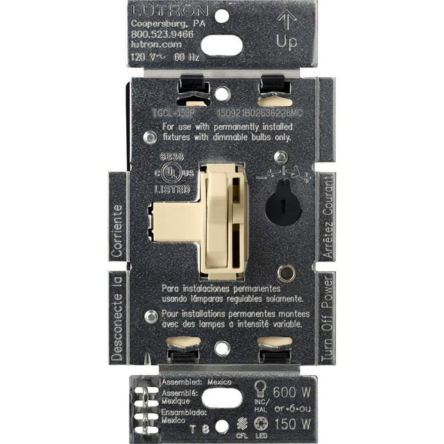 Interruptor de intensidad Lutron Ariadni/Toggler LED+ 150W Ivory