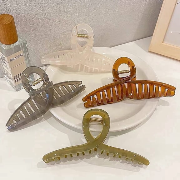 Butterfly Hair Claw Clips for Thick Long Hair, 4 Pcs Large 5.1" Jelly Matte Jaw Clips, Strong Hold Fashion Hair Accessories for Women Girls Gifts