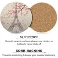 thumbnail image 6 of SKYSONIC Round Drink Coasters 2 Pcs Eiffel Tower and Flower Absorbent Ceramic Coaster with Cork Base for Coffee Cups for Home Decor, 6 of 6