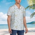 thumbnail image 3 of Cute Green Dinosaur Mens Hawaiian Shirt Short Sleeve Casual Button Up Tropical Summer Beach Shirt, 3 of 7