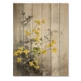 thumbnail image 3 of Designart "Yellow Grey Herb Garden Serene Botany" Floral Print on Natural Pine Wood, 3 of 5