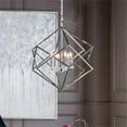 thumbnail image 2 of Bowery Hill Contemporary 6 Light Cube Pendant Light in Nickel, 2 of 6