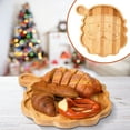thumbnail image 4 of Wood Serving Tray, Christmas Serving Platter, Santa Claus Shaped Wooden Dessert Tray for Holiday Gatherings, Hand-Painted Carved Design, Lightweight Reusable Wood Food Board, 4 of 5
