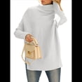 thumbnail image 2 of Suéter Holgado de Gran Tamaño para Mujer, Estilo Túnica Acanalada con Mangas Murciélago de Otoño. Crema L, 2 of 9