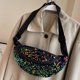 thumbnail image 3 of Bolso de hombro liso para mujer bandolera informal de piel sintética con lentejuelas bolso de viaje para mujer, 3 of 9
