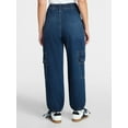 thumbnail image 3 of Madden NYC Women's Denim Cargo Joggers, 28" Inseam, Sizes XXS-XXL, 3 of 5