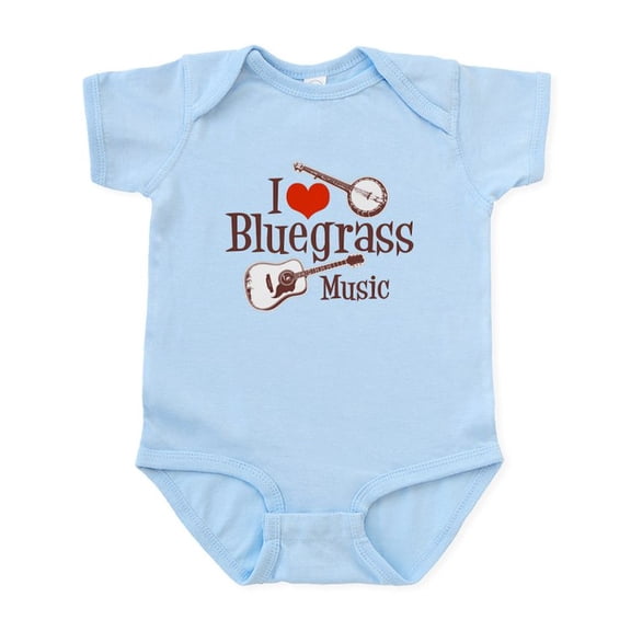 CafePress - I Love Bluegrass Infant Bodysuit - Baby Light Bodysuit, Size Newborn - 24 Months