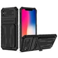 thumbnail image 1 of For Samsung Galaxy A32 5G Case, Heavy Duty Dual Layer Hybrid Rugged Shockproof Protective Cover with Kickstand & Card Slots, Black, 1 of 8