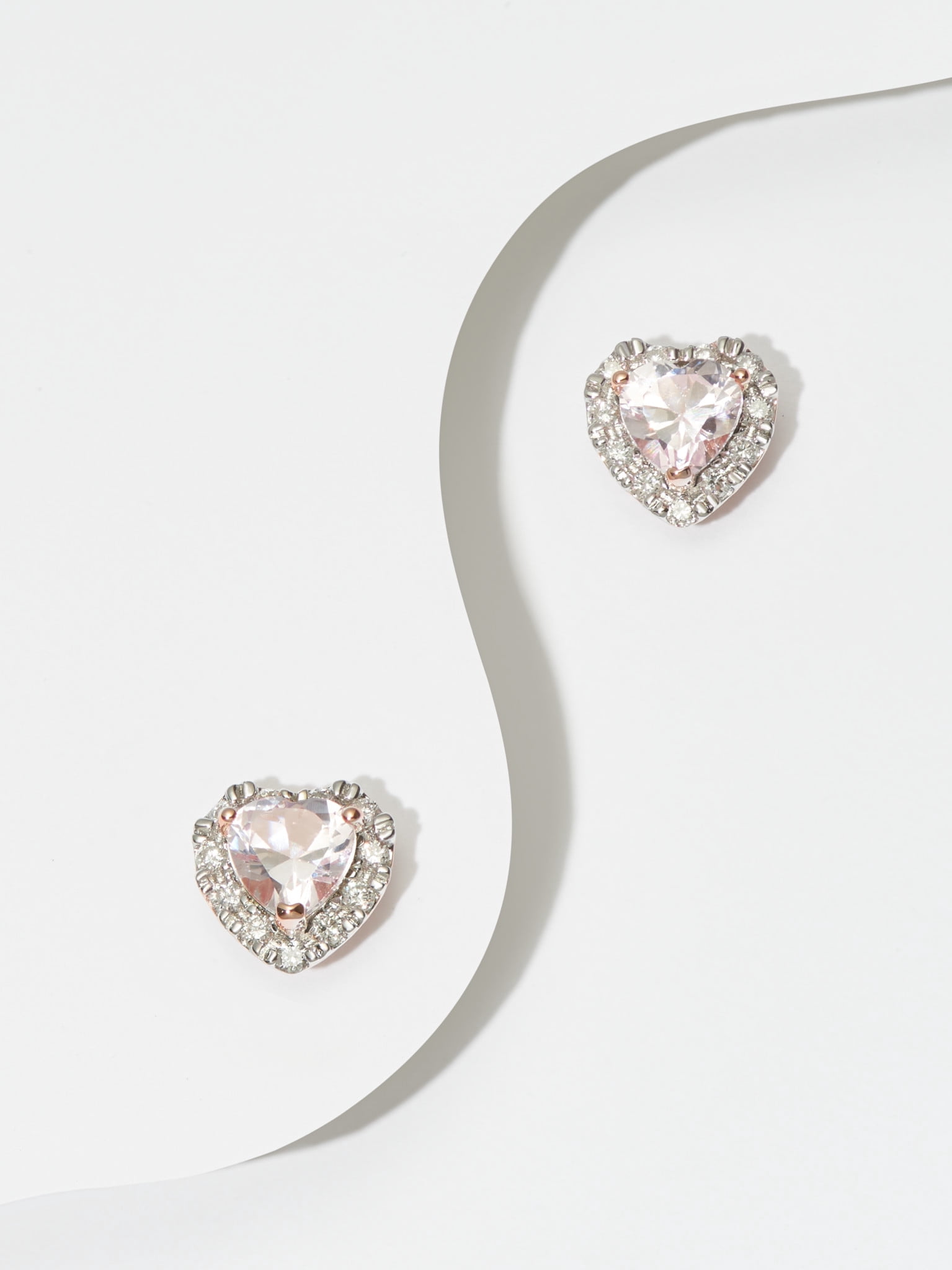 Forever Facets Lab Grown Diamond and Created Pink Sapphire Sterling Silver Earrings, Adult Female