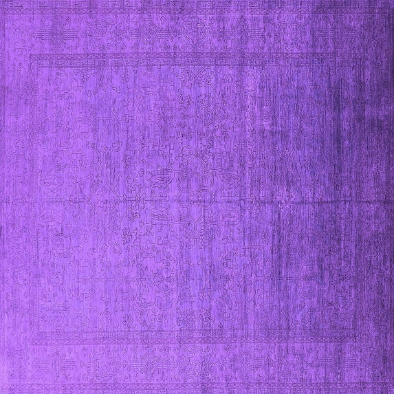 Ahgly Company Indoor Square Oriental Purple Industrial Area Rugs, 3' Square