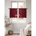 thumbnail image 2 of Semi Sheer Window Curtains 45 Inches Long, Valentine's Day Rod Pocket Voile Silky Chiffon Curtain Treatment Drapes for Kitchen, Living Room, Black Red Plaid Love Heart Roses Truck 52"x45", 2 Panels, 2 of 9