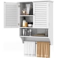 thumbnail image 1 of Armario de Baño con Espejo, Armario de Pared, Botiquín Baño con Espejo,Armario de Almacenamiento Montado en la Pared con Barra para Toallas, Armario de Baño de 3 Niveles 60*20*70cm(Blanco), 1 of 9