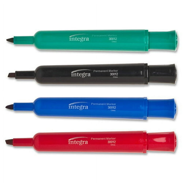 Integra Permanent Chisel Markers - Chisel Marker Point Style - Assorted - 4 / Set Integra Permanent Chisel Markers - Chisel Marker Point Style - Assorted - 4 / Set
