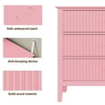 thumbnail image 6 of Cozy Home Pink 3 Drawer Dresser, Painted Tall Wood Nightstand with Storage, for Bedroom Hallway Living Room Entryway Office, 6 of 8