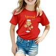 thumbnail image 1 of XDZJLR Girls Tee Children'S Carnival Colour Printed Crewneck Short Sleeved Tees 2-3 Years, 1 of 4