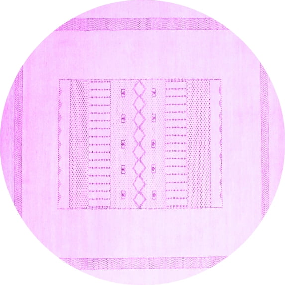 Ahgly Company Indoor Round Solid Purple Modern Area Rugs, 7' Round