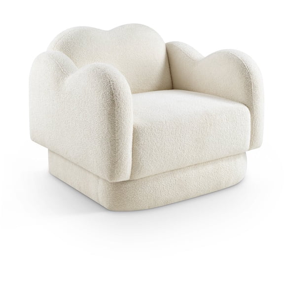 Meridian Furniture Bloom Cream Teddy Fabric Chair