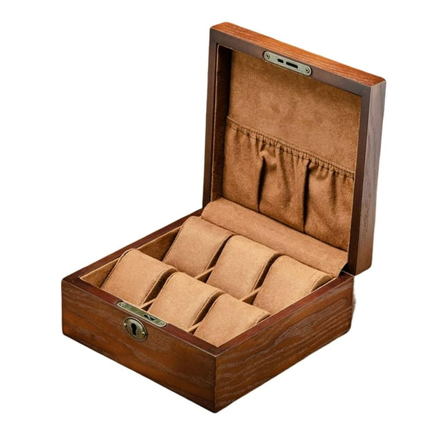 Caja de reloj Fernando con 6 ranuras almohadas extraíbles con cerradura