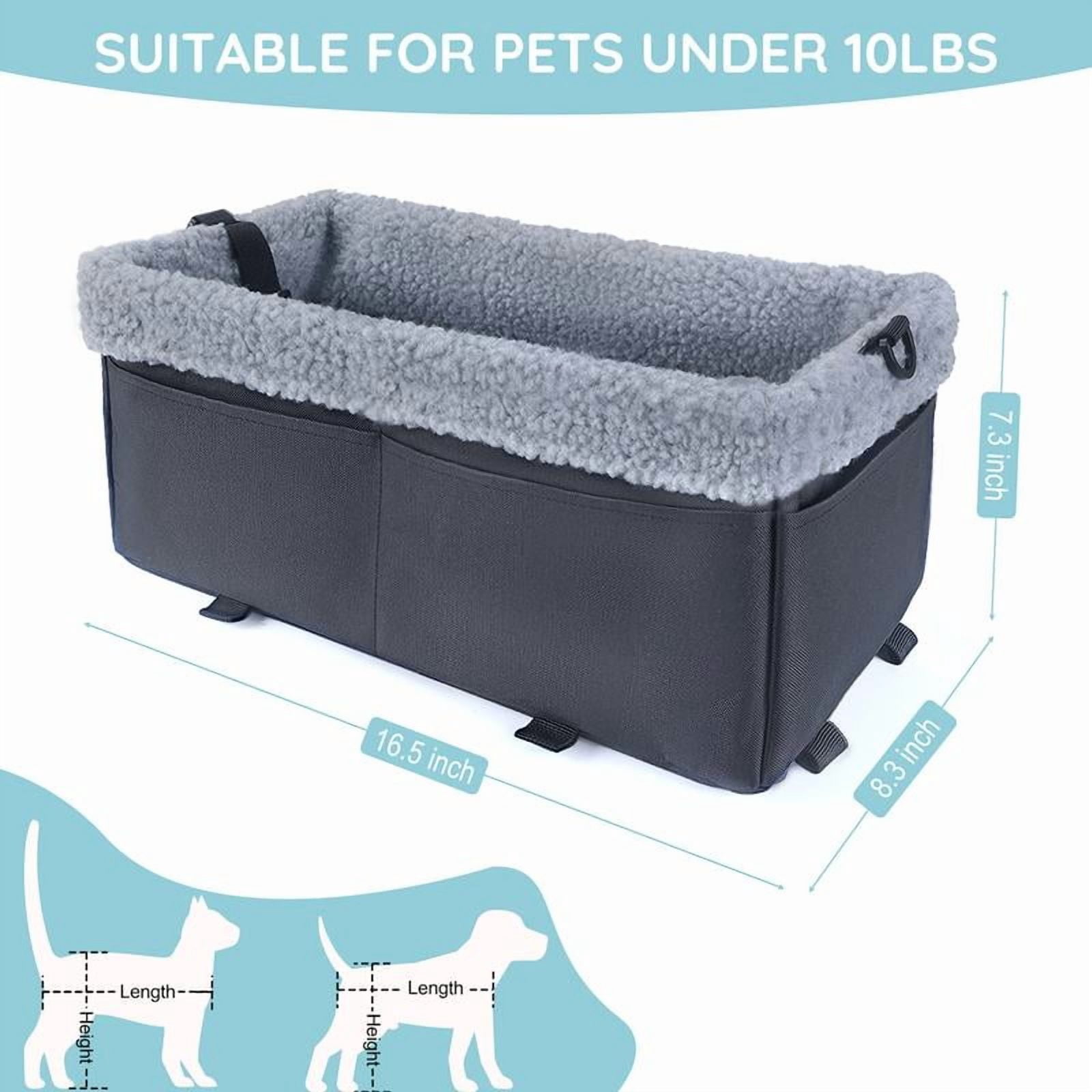 Dog Car Seat for Small Dogs, Center Console Dog Car Seat with Soft Cushion, Black Cat Car Seat