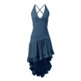thumbnail image 3 of ASEIDFNSA Women Western Maxi Dress Deep V Neck Sleeveless Ruffle High Low Beach Dress, 3 of 3