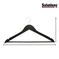 thumbnail image 2 of Solutions Black HOTEL Hangers - Solid Build, Rotatable Hook, Shoulder Notches, Pack of 8, 2 of 4