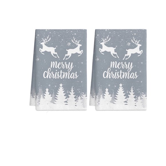 EGNMCR Christmas Decorations, Christmas Ornaments, 2-pack Kitchen Dishes Towels Merry Christmas 25.9 X 17.7 In Winter Drying Cloth Tea Towels For Cooking And Baking Polyester hand towels