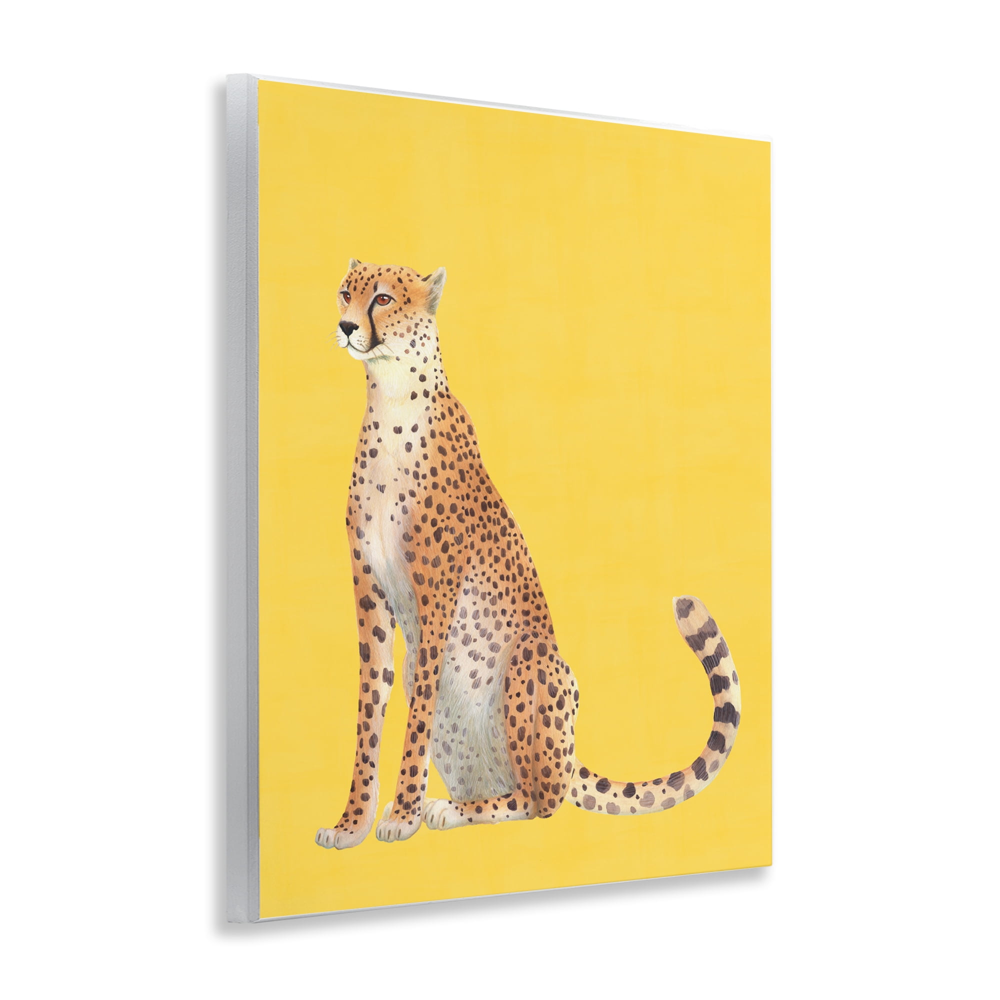 Stupell Industries Cheetah on Vibrant Yellow Wall Plaque Art, design by Karolina Sato