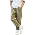 thumbnail image 4 of Hurxie Boys School Uniform Pant Pull On Pants Lightweight Thin Solid Color Casual Elastic Waist Khaki,11-12Years, 4 of 6