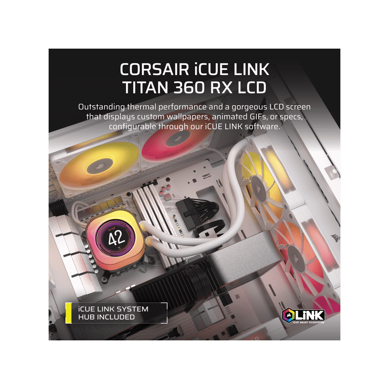 Corsair iCUE LINK TITAN 360 RX LCD Cooling Fan/Radiator/Water