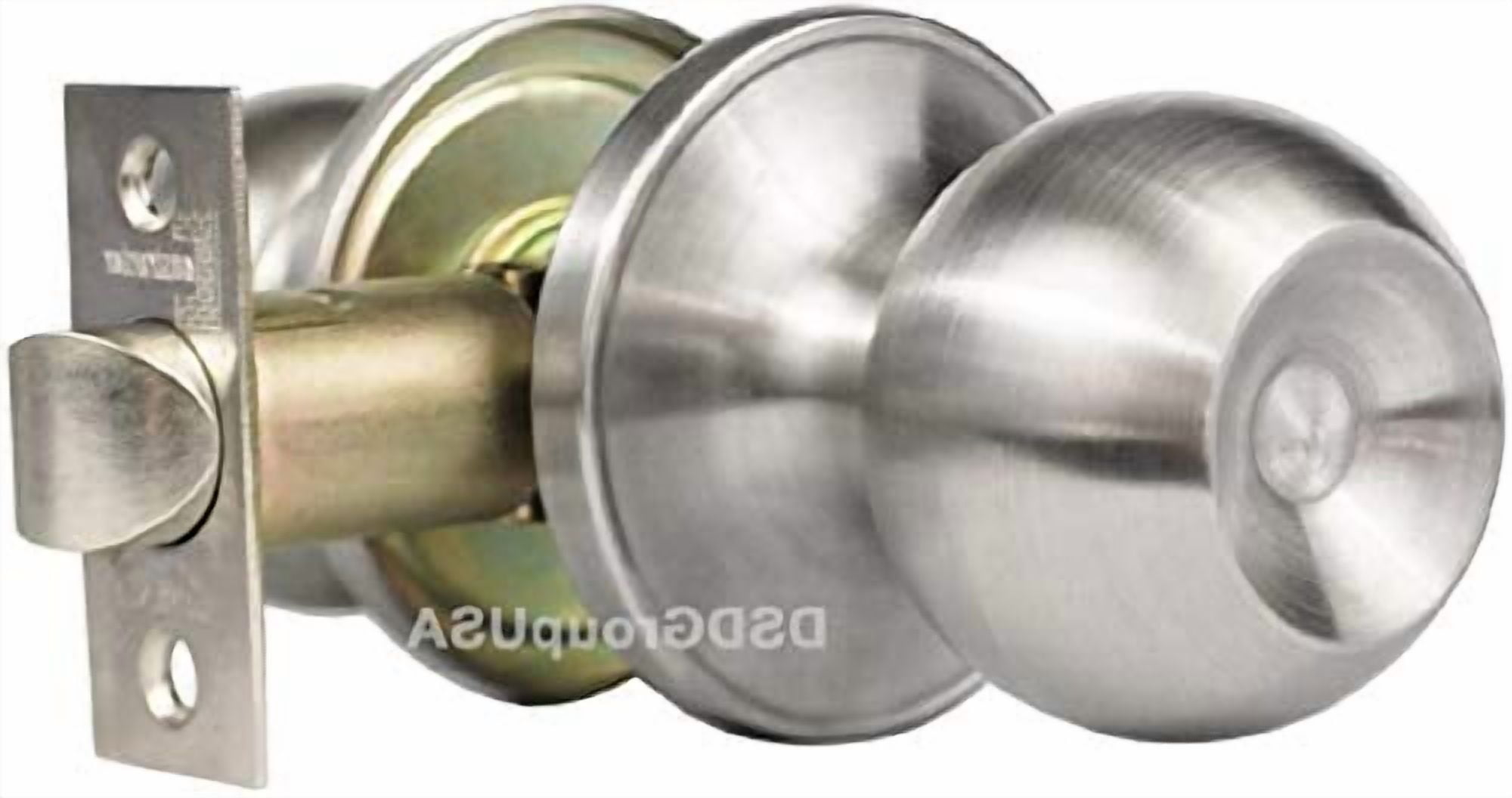 CONSTRUCTOR Chronos Passage Door Knob, Non-Keyed Lock Handle Set for Closets or Non Private Rooms, Satin Nickel