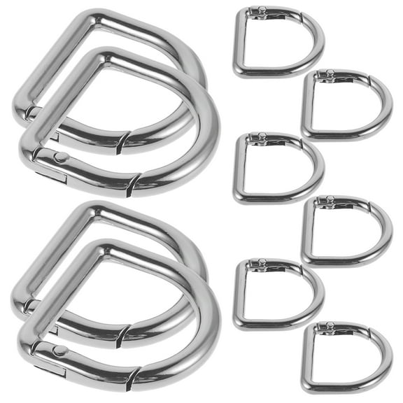 Hemoton 10pcs Metal Spring D Rings Clip Keychain Carabiner Clips Keyrings Snap Hook Buckle Purse Shoulder Bag Chain Rings Clip Replacement 22mm