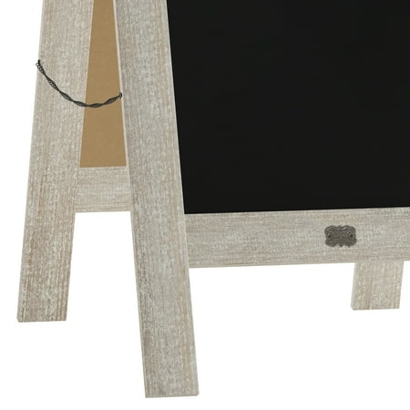 Alamont Home - Canterbury 20"W x 2-26"D x 40"H Magnetic A-Frame Chalkboard - Weathered Brown