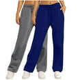 thumbnail image 3 of 2 Pack Sweatpants For Women Casual Sanitary Loose Sports Solid Color Navy Sweatpants S-2XL, 3 of 7