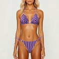 thumbnail image 2 of Women Swimsuits Sling Trendy Print Summer Casual Separates Tankini Purple Swimwear for Women XS, 2 of 5