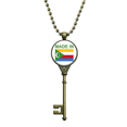 thumbnail image 1 of Collier Pendentif Porte-Clés Country Love des Comores avec Plateau et Chaîne Ornée, 1 of 3