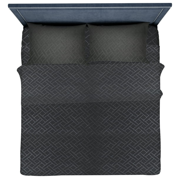 Juego de Sabanas Matrimoniales Lisas Con Relieve 4 Pz NubiSuave Lisa Con Relieve