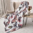 thumbnail image 3 of Sikiie Vintage Butterflies Cozy Flannel Fleece Throw Blanket: Lightweight & Thick for All Seasons - Perfect for Women, Men, & Kids"60"x50", 3 of 6