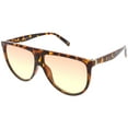 thumbnail image 2 of Oversize Flat Top Aviator Sunglasses Gradient Teardrop Flat Lens 60mm (Tortoise / Orange Yellow), 2 of 4